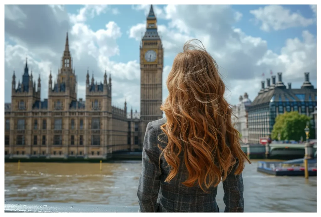 Solo female traveler looking at Big Ben – London solo female travel