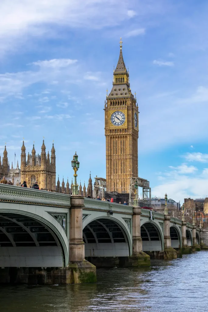 Big Ben and the Houses of Parliament above the Thames at dusk, illustrating a 3-day London itinerary for women over 50.